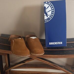 Birkenstock Lutry Tan Suede Slip-Ons NIB size 7
